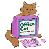 Office Cat Type Tools logo: an orange cat peeking over a retro computer